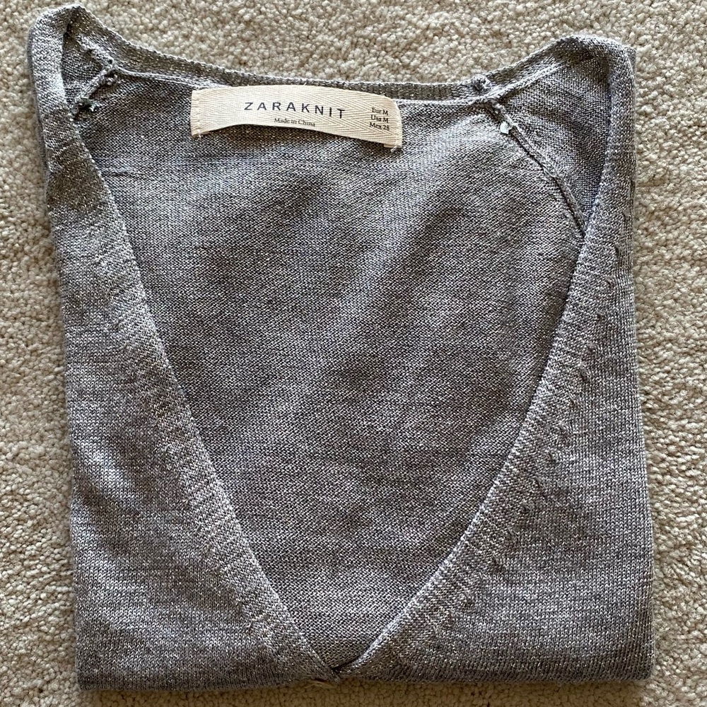 Zara cardigan in silver grey - Picture 1 of 3